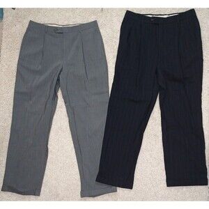 Vtg Tommy Hilfiger Pants Mens 34x31 Wool Pleated Cuffed Y2K 90s Slacks Trousers